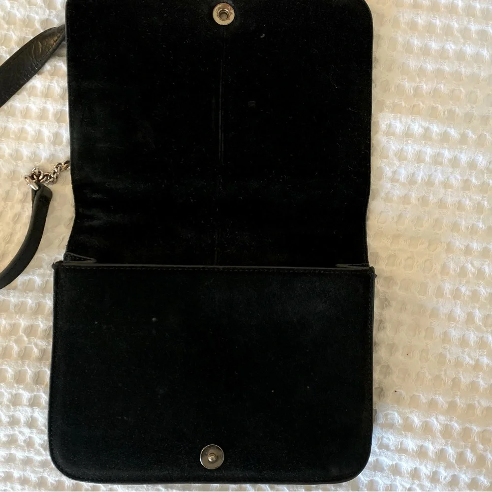 Zara black suede studded crossbody chain bag - Picture 3 of 5